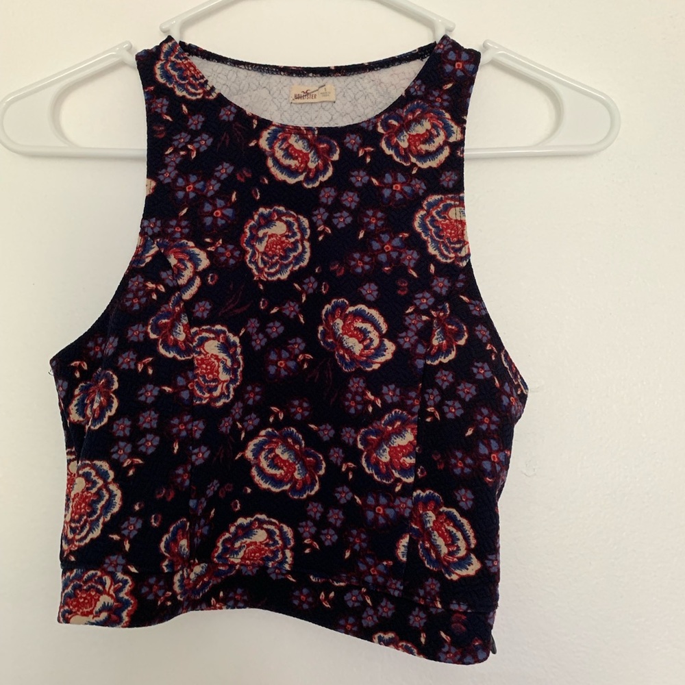 Halter Cropped Flower Top